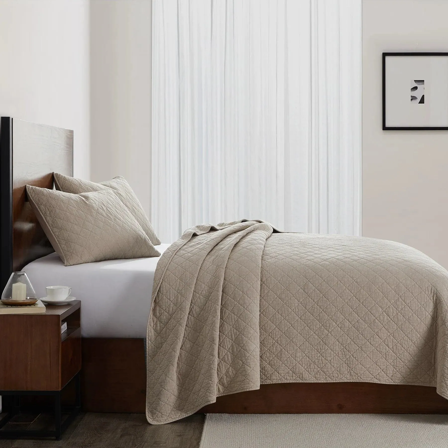 HiEnd Accents Stonewashed 100% Cotton Voile Gauze Quilt in Twin, Full, Queen, King