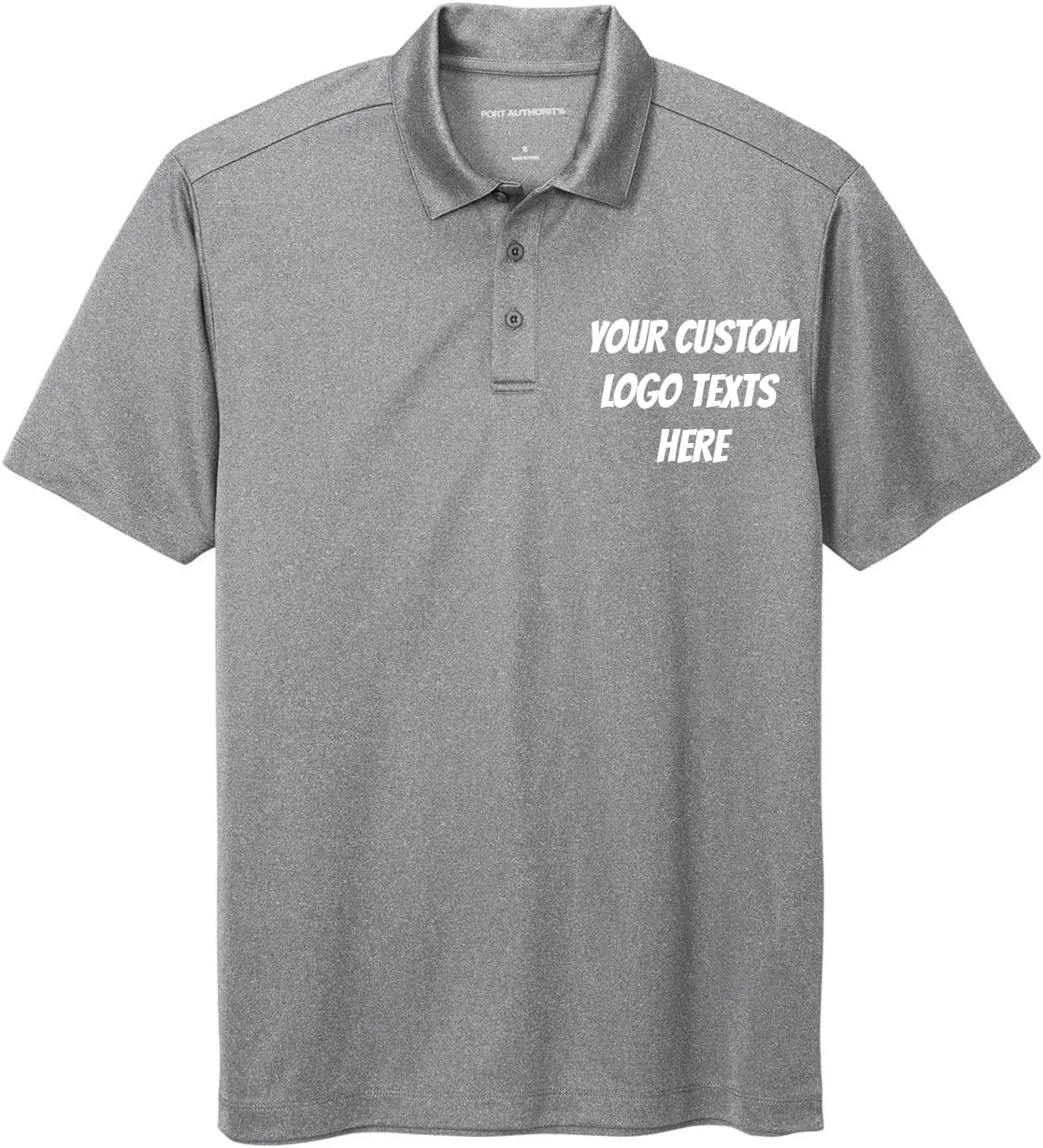 INK STITCH Men K542 Custom Design Your Own Logo Text Embroidery Silk Touch Heather Performance Polo Shirts