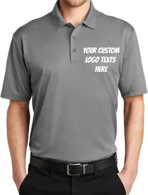 INK STITCH Men K542 Custom Design Your Own Logo Text Embroidery Silk Touch Heather Performance Polo Shirts