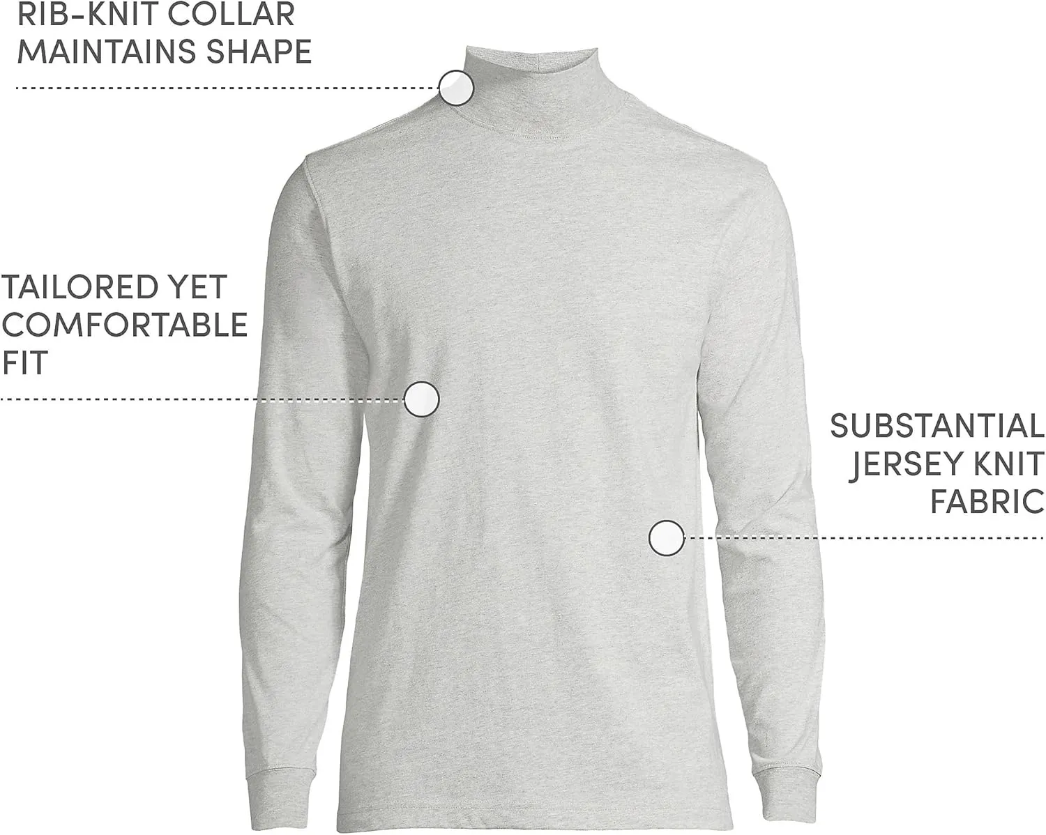 Lands' End Men's Super-T Cotton-Blend Mock Turtleneck Shirt