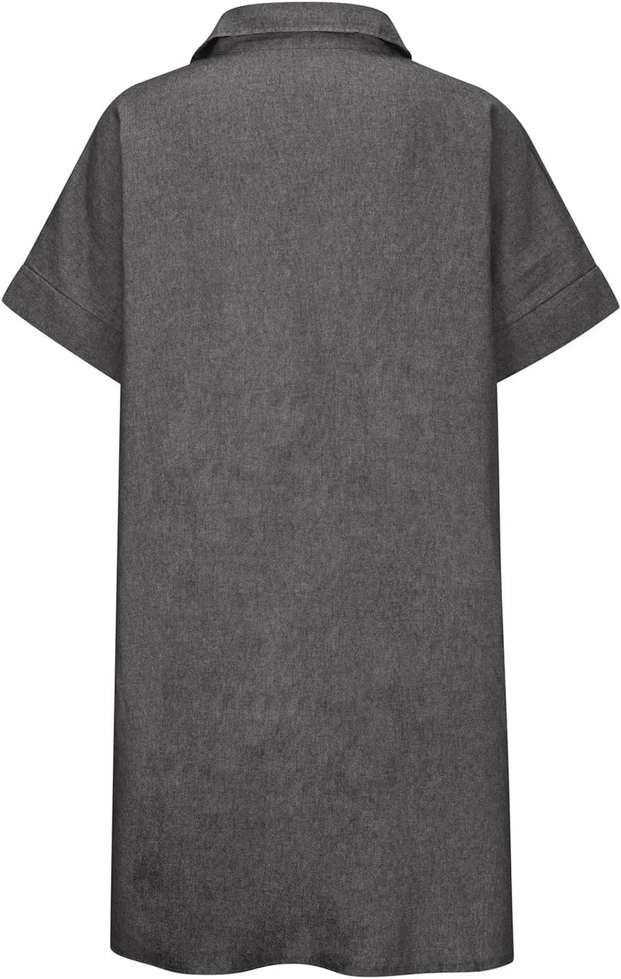 NaRHbrg Summer Denim Shirt Dresses for Womens Short Sleeve Loose Jean Midi Dress Button Down Casual Shift Dress Tunic Top