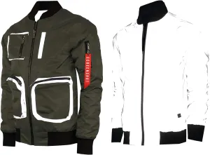 SCREENSHOT Men Streetwear Hip-Hop Urban NY Fashion Bomber Jacket - Modern Outdoor Lightweight Windbreaker Graffiti Zip Up Top