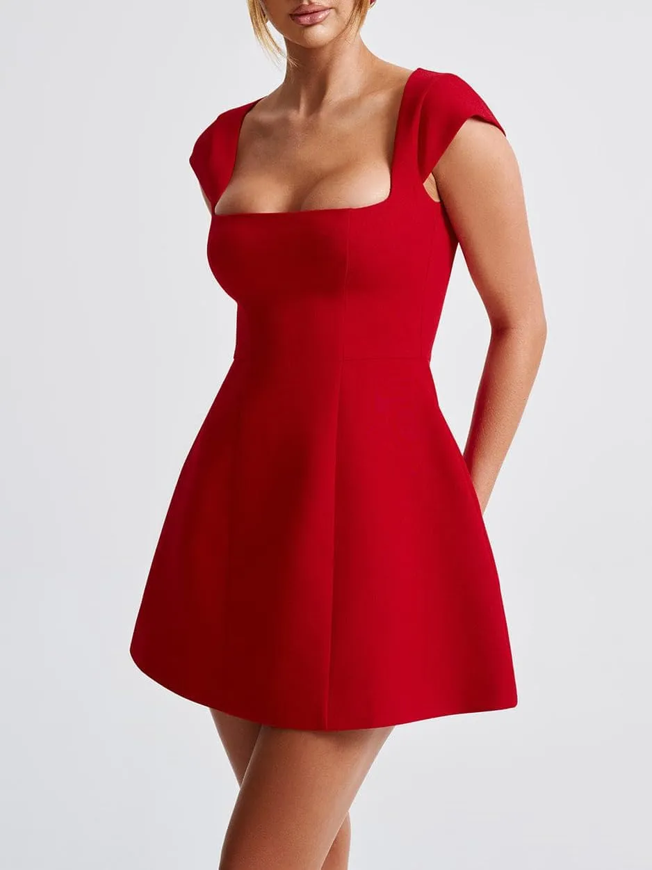 Women White Graduation Dress Summer Backless Bow Tie Bodycon Mini Dresses Y2k Square Neck Short Dresses for College